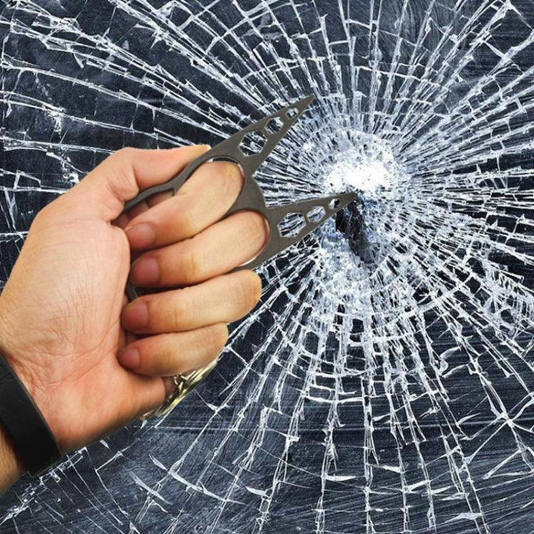 مشبك دفاع ذاتي مزدوج الإصبع يمكنه كسر الزجاج، تسليم لون عشوائي