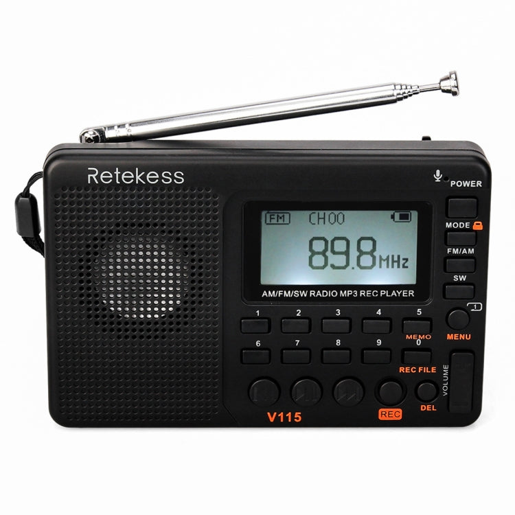 راديو Retekess V-115 كامل النطاق FM AM مشغل MP3 محمول، V-115