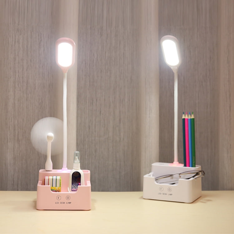 مصباح مكتب إبداعي متعدد الوظائف LED بحماية العين يعمل باللمس USB لشحن غرفة النوم للطلاب، مع مروحة، بدون مروحة