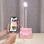 مصباح مكتب إبداعي متعدد الوظائف LED بحماية العين يعمل باللمس USB لشحن غرفة النوم للطلاب، مع مروحة، بدون مروحة