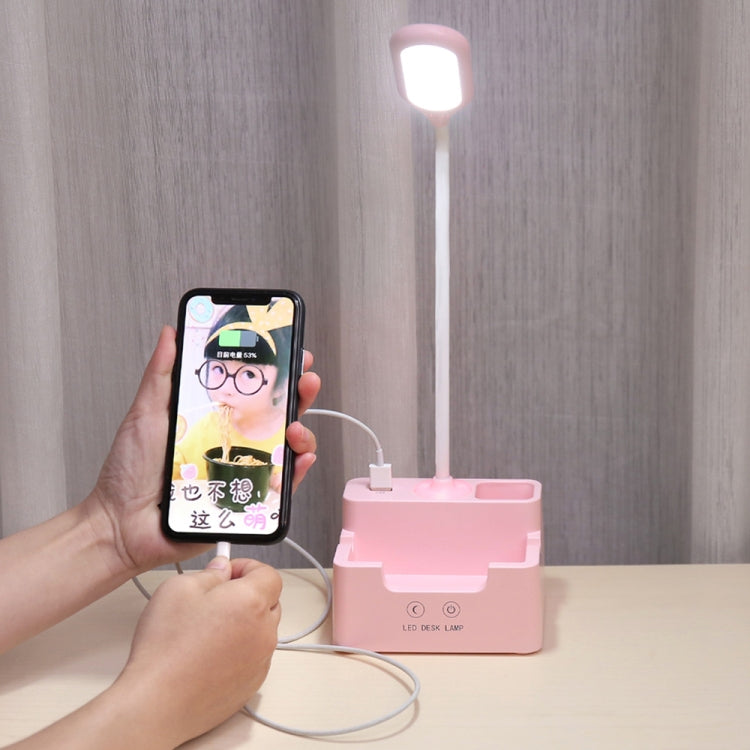 مصباح مكتب إبداعي متعدد الوظائف LED بحماية العين يعمل باللمس USB لشحن غرفة النوم للطلاب، مع مروحة، بدون مروحة