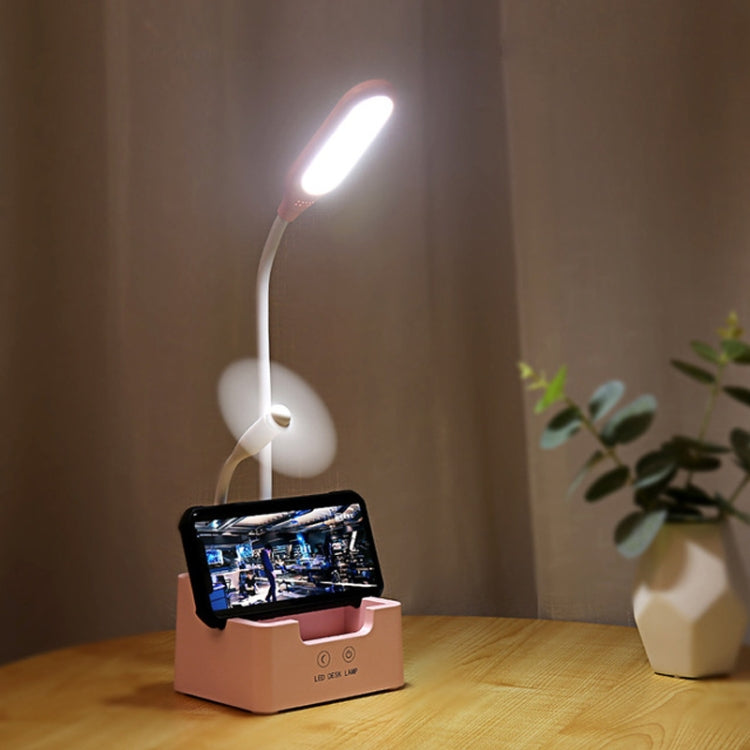 مصباح مكتب إبداعي متعدد الوظائف LED بحماية العين يعمل باللمس USB لشحن غرفة النوم للطلاب، مع مروحة، بدون مروحة