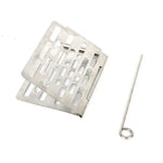 شبكة شواء قابلة للطي من الفولاذ المقاوم للصدأ ملحقات شواء متنقلة للنزهات، S 15x10.3CM، M 22.6x15.8CM، L 35.8x20CM