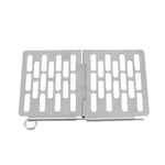 شبكة شواء قابلة للطي من الفولاذ المقاوم للصدأ ملحقات شواء متنقلة للنزهات، S 15x10.3CM، M 22.6x15.8CM، L 35.8x20CM