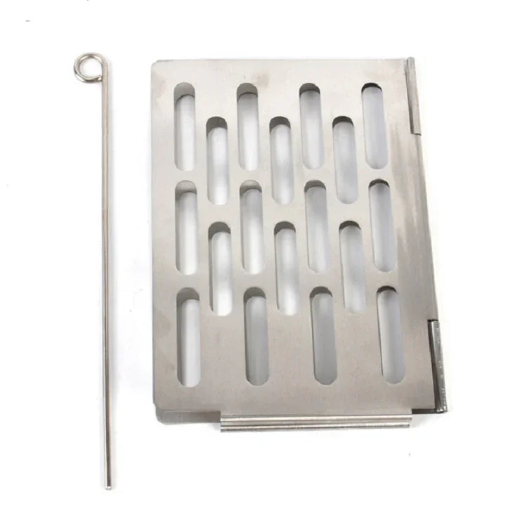 شبكة شواء قابلة للطي من الفولاذ المقاوم للصدأ ملحقات شواء متنقلة للنزهات، S 15x10.3CM، M 22.6x15.8CM، L 35.8x20CM