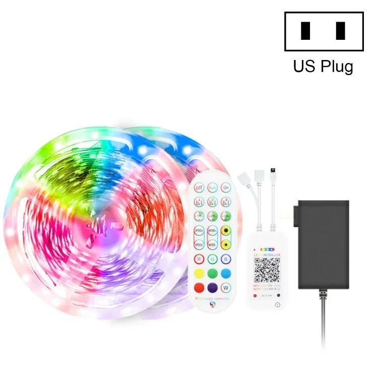 Bluetooth Suit Smart Music Sound Control Light Strip Non-waterproof 5050 RGB Colorful Atmosphere LED Light Strip With 24-Keys Remote Control, 5M 150 LEDs, 5M 300 LEDs, 10M 300 LEDs, 10M 600 LEDs, 15M 450 LEDs, 15M 270 LEDs, 20M 360 LEDs, 30M 540 LEDs