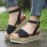 One-button Buckle Platform Women Sandals, 42