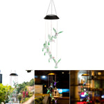 مصباح جرس رياح إلكتروني إبداعي يعمل بالطاقة الشمسية مع طائر الطنان LED بألوان سبعة، طائر الطنان