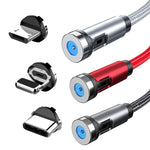 CC56 قابس غبار دوار مغناطيسي، طول الكابل: 2 متر، رأس أندرويد 2 متر، رأس Micro USB 2 متر، رأس Type-C 2 متر، رأس 8Pin 2 متر، خط 2 متر + ثلاثة رؤوس، 2 متر + 8Pin + Type-C/USB-C + Micro USB، خط 2 متر
