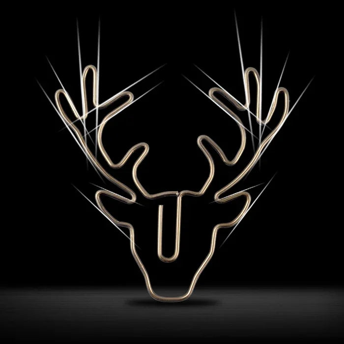 8 PCS/Set Deer Head Paper Clip Shaped Paper Clip Creative Shape Pin Bookmark, Deer Head Paper Clip
