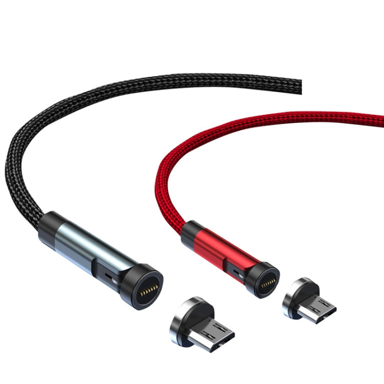 CC57 كابل بيانات شحن سريع مغناطيسي دوار 540 درجة، 1م + Micro USB + أحمر، 2م + Micro USB + أحمر، 1م + Micro USB + أسود، 2م + Micro USB + أسود