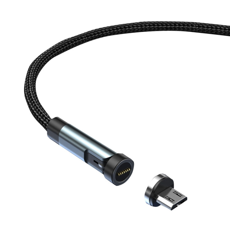 CC57 كابل بيانات شحن سريع مغناطيسي دوار 540 درجة، 1م + Micro USB + أحمر، 2م + Micro USB + أحمر، 1م + Micro USB + أسود، 2م + Micro USB + أسود