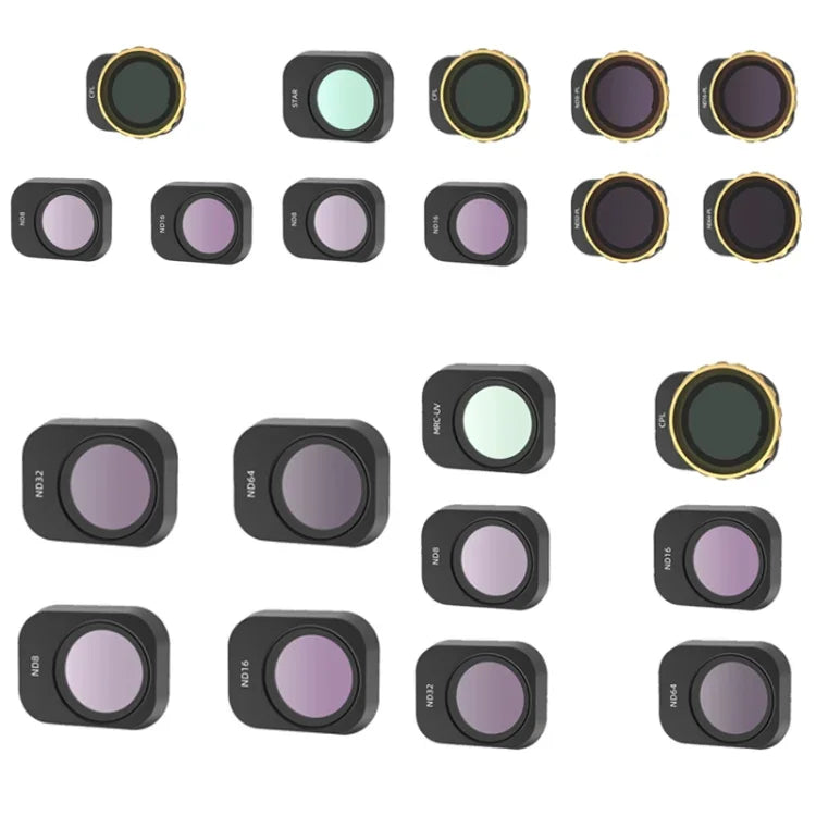 JSR لمرشحات كاميرا Mini 3 Pro، 3 في 1 CPL+ND8+ND16، 4 في 1 Star+CPL+ND8+ND16، 4 في 1 ND8+ND16+ND32+ND64، 4 في 1 ND8-PL+ND16-PL+ND32-PL+ND64-PL، 6 في 1 UV+CPL+ND8+ND16+ND32+ND64