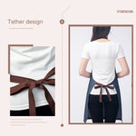 Sleeveless Denim Apron Halter Blue Denim Kitchen Overalls, 71x65cm