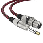 Red and Black Net TRS 6.35mm Male To Caron Female Microphone XLR Balance Cable, 0.5m, 1m, 1.8m, 3m, 5m, 8m, 10m, 12m, 15m, 20m, 25m, 30m