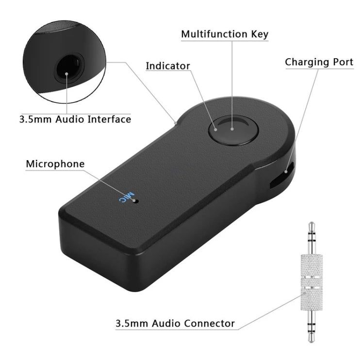 محول معدني 2 في 1 AUX 3.5 مم + بلوتوث سيارة USB 4.1 مستقبل صوت بلوتوث لاسلكي، محول مستقبل صوت