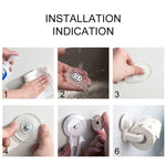 Toilet Paper Holder Suction Cup Wall Mount Removable Rack