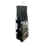 6 Pockets 3 Layers Foldable Hanging Bag Shelf Bag Purse Handbag Organizer, Black, Gray
