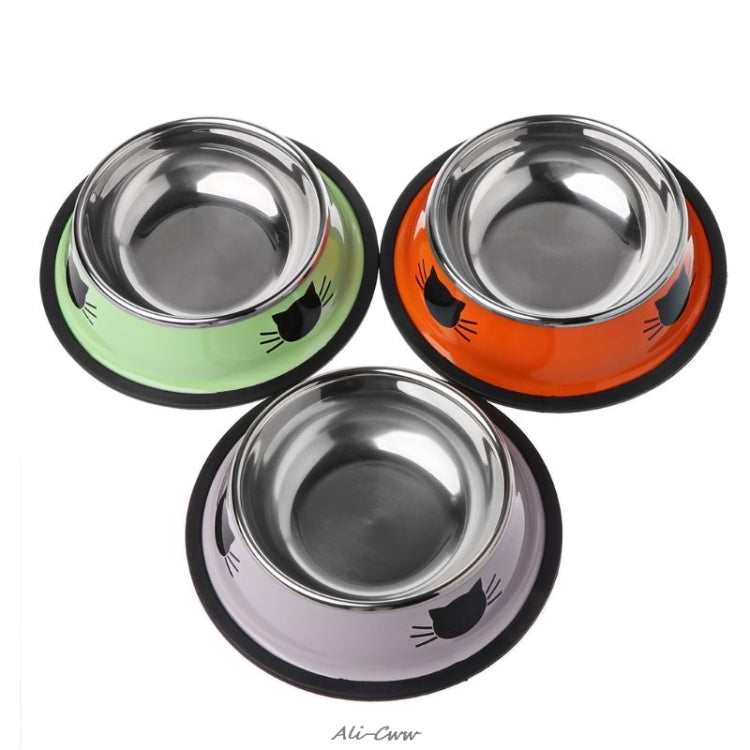 موزع طعام قطط من الفولاذ المقاوم للصدأ مضاد للانزلاق للحيوانات الأليفة