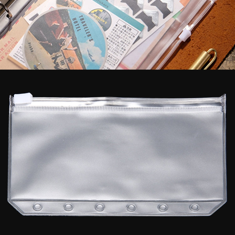 3 PCS Bill Bag Business Card Pull-edge Loose-leaf Pocket Insert PVC Zipper Storage Bag, A5 L, A6 M, A7 S