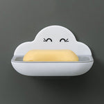 Cloud Soap Box Toilet Creative Wall-mounted Bathroom Toilet Free Punch Double-layer Drain Rack, White, Pink, Dark Blue, Light Blue