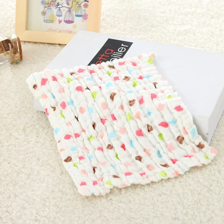2 PCS Cotton 6-layer Gauze Saliva Towel Medical Seersucker Small Square Scarf