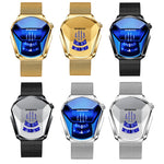 BINBOND Locomotive Concept Watch Men Live Black Technology Watch, White Net Belt White Steel Blue Face, White Net Belt White Steel White Face, Gold Net Belt Full Gold Blue Face, Gold Net Belt Full Gold Gold Face, Black Net Belt Black Steel Blue Face   ...
