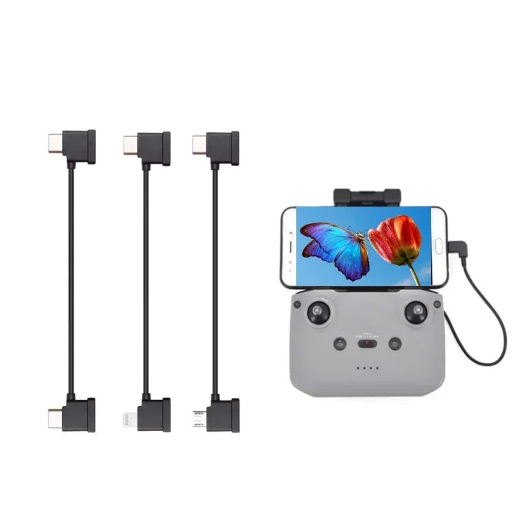 كابل بيانات USB-C أصلي لوحدة تحكم DJI RC-N1 للاتصال بالهاتف، USB Type-C، مايكرو USB قياسي، 8 دبابيس