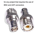 محول كابل RF مستقيم من أنثى BNC إلى أنثى UHF PL-259، من أنثى BNC إلى أنثى UHF