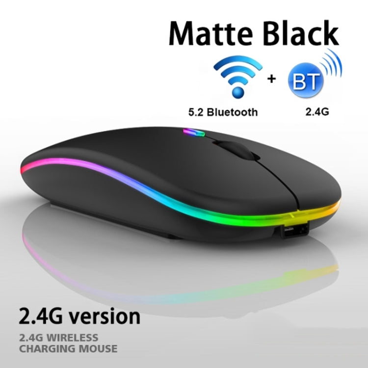 ماوس لاسلكي صامت بثلاثة أزرار مع إضاءة RGB وتقنية بلوتوث ووضع مزدوج