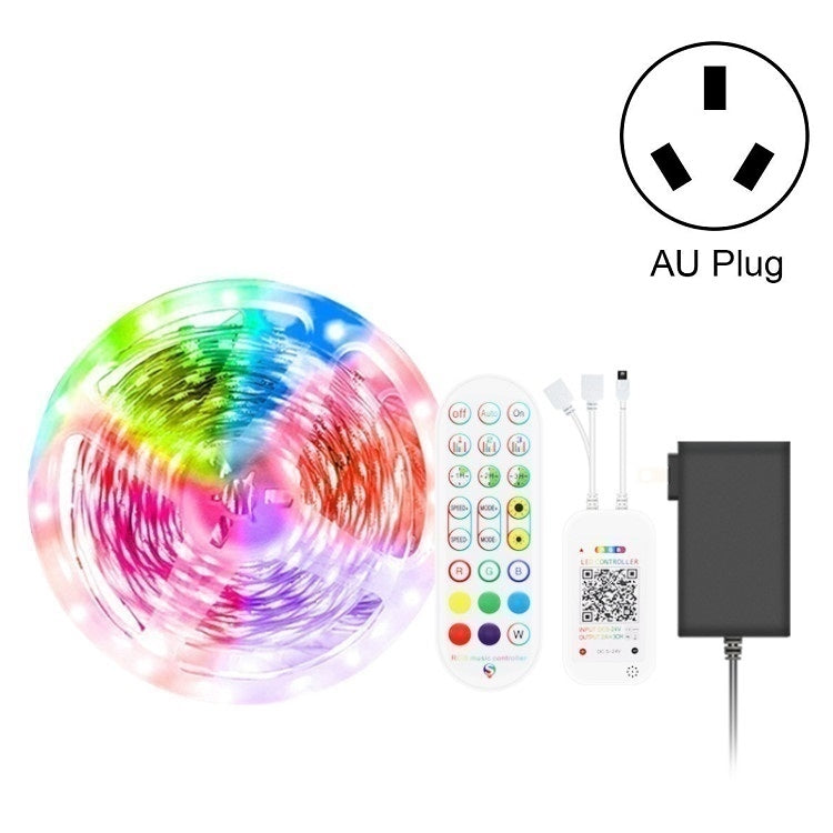 شريط إضاءة ذكي بلوتوث مع تحكم صوتي مقاوم للماء 5050 RGB ألوان متعددة مع جهاز تحكم عن بعد بـ 24 مفتاح، 5 أمتار 150 LED، 5 أمتار 300 LED، 10 أمتار 300 LED، 10 أمتار 600 LED، 15 متر 450 LED، 20 متر 360 LED، 30 متر 540 LED