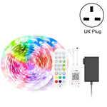 شريط إضاءة ذكي بلوتوث مع تحكم صوتي مقاوم للماء 5050 RGB ألوان متعددة مع جهاز تحكم عن بعد بـ 24 مفتاح، 5 أمتار 150 LED، 5 أمتار 300 LED، 10 أمتار 300 LED، 10 أمتار 600 LED، 15 متر 450 LED، 20 متر 360 LED، 30 متر 540 LED