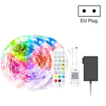 شريط إضاءة ذكي بلوتوث مع تحكم صوتي مقاوم للماء 5050 RGB ألوان متعددة مع جهاز تحكم عن بعد بـ 24 مفتاح، 5 أمتار 150 LED، 5 أمتار 300 LED، 10 أمتار 300 LED، 10 أمتار 600 LED، 15 متر 450 LED، 20 متر 360 LED، 30 متر 540 LED