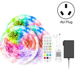 شريط إضاءة ذكي بلوتوث مع تحكم صوتي مقاوم للماء 5050 RGB ألوان متعددة مع جهاز تحكم عن بعد بـ 24 مفتاح، 5 أمتار 150 LED، 5 أمتار 300 LED، 10 أمتار 300 LED، 10 أمتار 600 LED، 15 متر 450 LED، 20 متر 360 LED، 30 متر 540 LED
