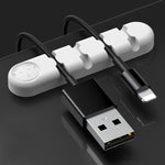 5 PCS 4 Holes Bear Silicone Desktop Data Cable Organizing And Fixing Device, 4 Holes