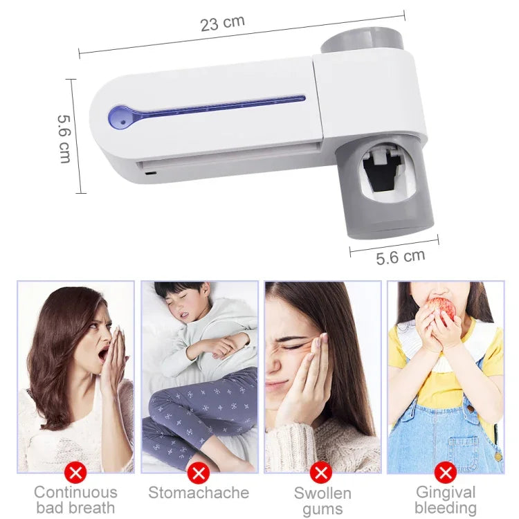 حامل فرشاة أسنان كهربائي معقم بالأشعة فوق البنفسجية مثبت على الحائط بدون حفر، قابس أمريكي، قابس بريطاني، قابس أوروبي، شحن USB