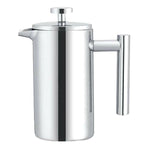 304 Stainless Steel French Pressure Coffee Pot Hand Made Tea Pot, 350ml, 800ml, 1000ml