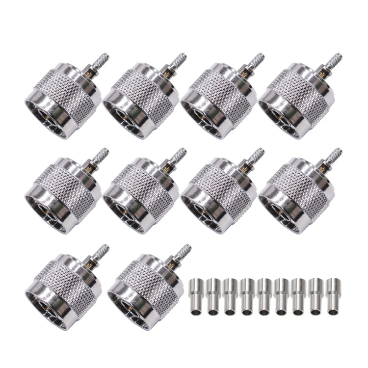 موصل قابس N نوع منخفض الفقدان RF كوكسيال، 10 قطع NJ-1.5 لـ RG316/RG174/LMR، 10 قطع NJ-3 لـ RG58/RG402/LMR195، 10 قطع NJ-4 لـ LMR240، 10 قطع NJ-5 لـ LMR300/5D-FB، 10 قطع NJ-7 لـ LMR400