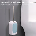 Bathroom Toilet Wall-mounted Toilet Brush Set with Soft Hair and Long Handle Without Dead Corners, Pink, Blue, Green, Grey