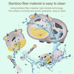 Bamboo Fiber Children Tableware Set Household Cute Cartoon Baby Food Supplement Plate Set, 040 Giraffe, 041 Cow, 042 Lion, 043 Monkey, 044 Panda, 045 Frog