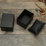Litchi Texture Watch Box Jewelry Gift Box Earring Necklace Jewelry Watch Packaging Box, Black