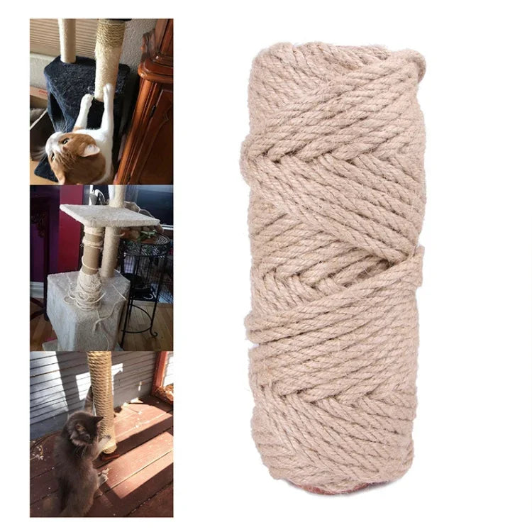 لوح خدش قطط بحبل من القنب، حبل سيف، ملحقات حماية مخلب القط، مواد مسكة للقطط، 3 قطع 10م، 30م، 50م، 10م