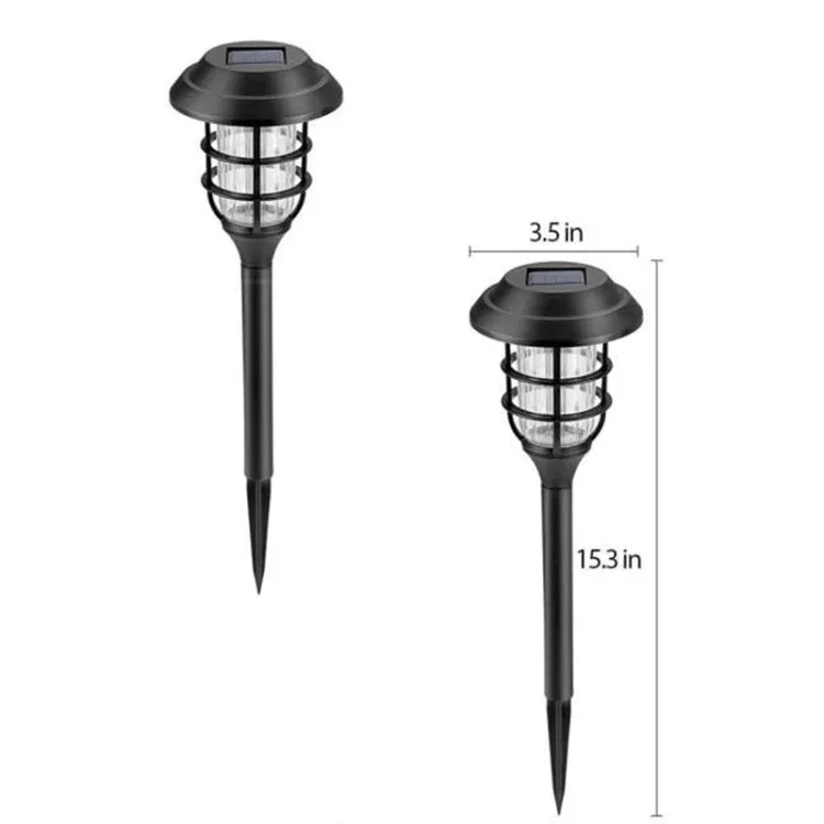 مصباح عشب مخطط شمسي 2 قطع LED مقاوم للماء خارجي للحديقة والمنتزه