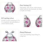 Sterling Silver Insect Earrings Seven-star Ladybug Earrings Platinum-plated Girl Earrings, SCE715