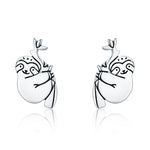 Animal Sloth Earrings Sterling Silver Simple Earrings, SCE327