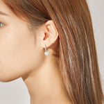أقراط على شكل قلب بأحجار الزركون أقراط فضة عيار S925، SCE821