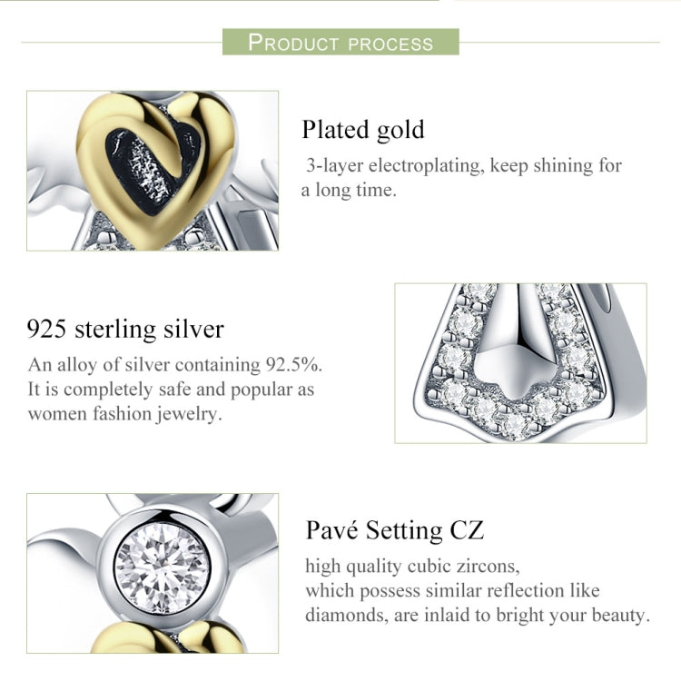 قلادة ملاك الحارس من الفضة الإسترلينية S925 مع قطرة زيت الماس، إكسسوارات سوار DIY