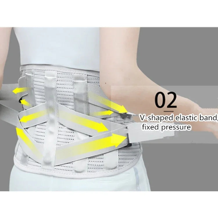 حزام طبي للخصر مع دعم صفيحة فولاذية دافئ وقابل للتنفس، S، M، L، XL، XXL