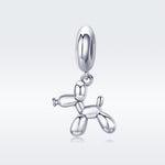 S925 Sterling Silver Cute Balloon Dog Charm DIY Bracelet Accessory, Bead
