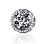 إكسسوارات سوار من خرز وردة فضة استرلينية S925، SCC1189